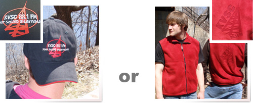 KVSC Embroidered Baseball Cap and Fleece Vest