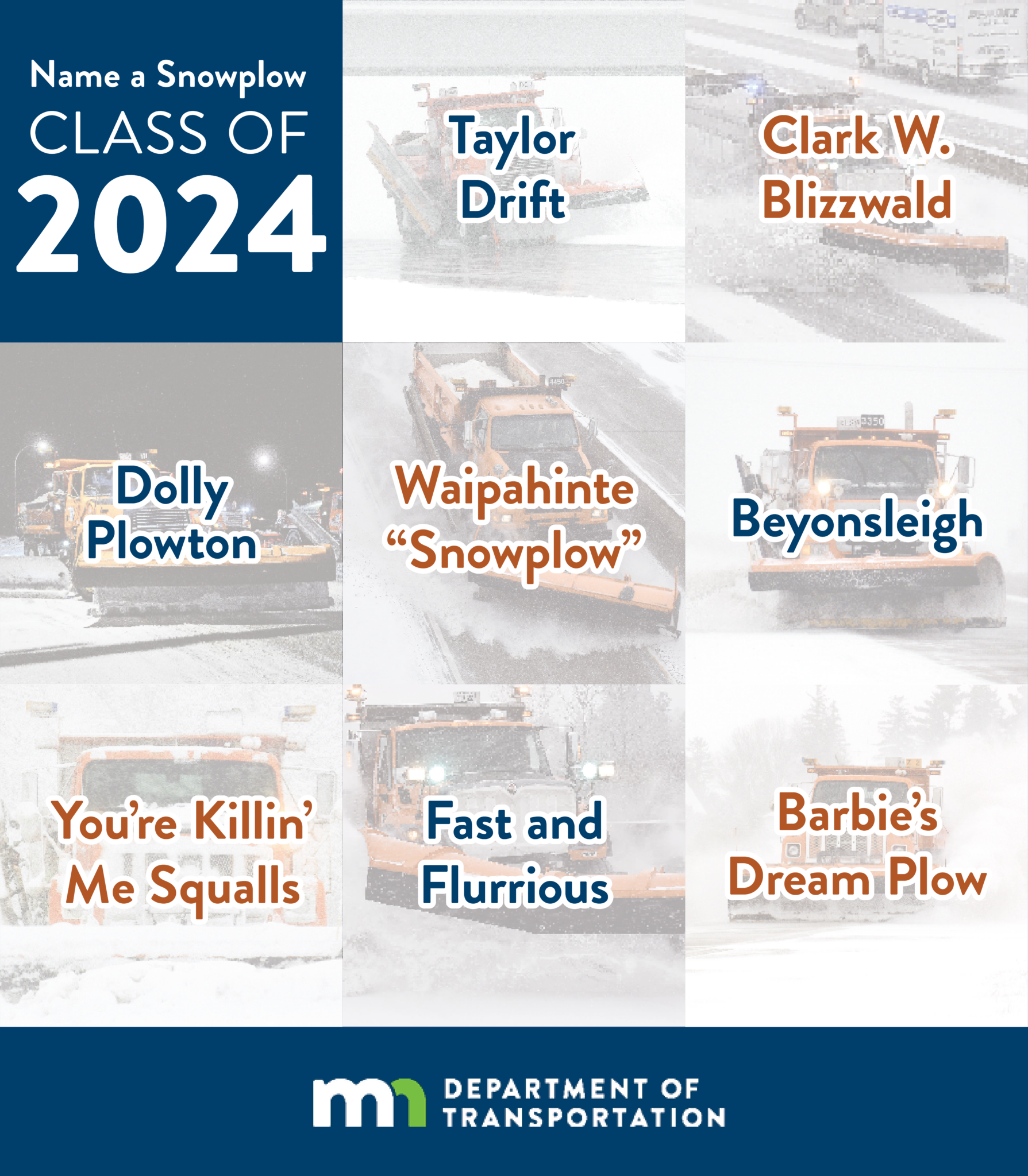 Taylor Drift top winner in MnDOT's Name a Snowplow contest 2024 - Vimarsana News