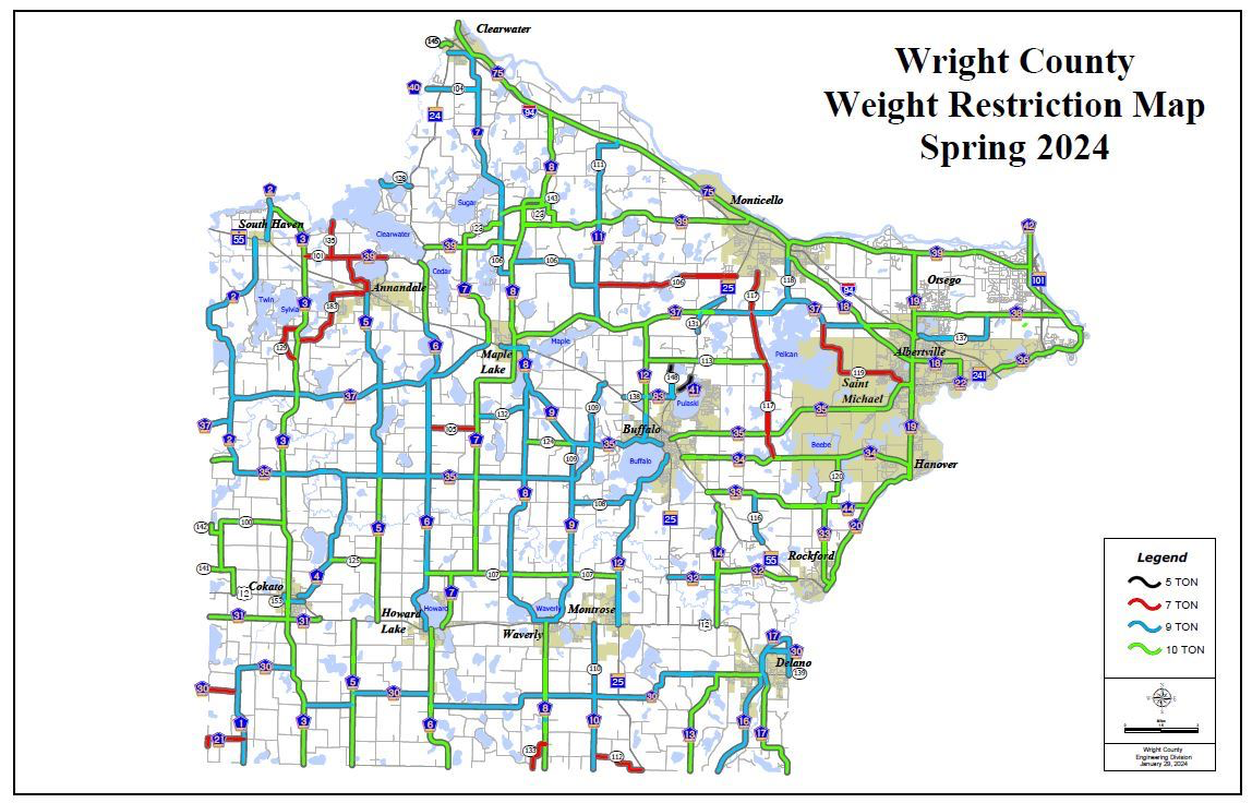 Spring load restrictions start midnight on Monday for Wright County ...