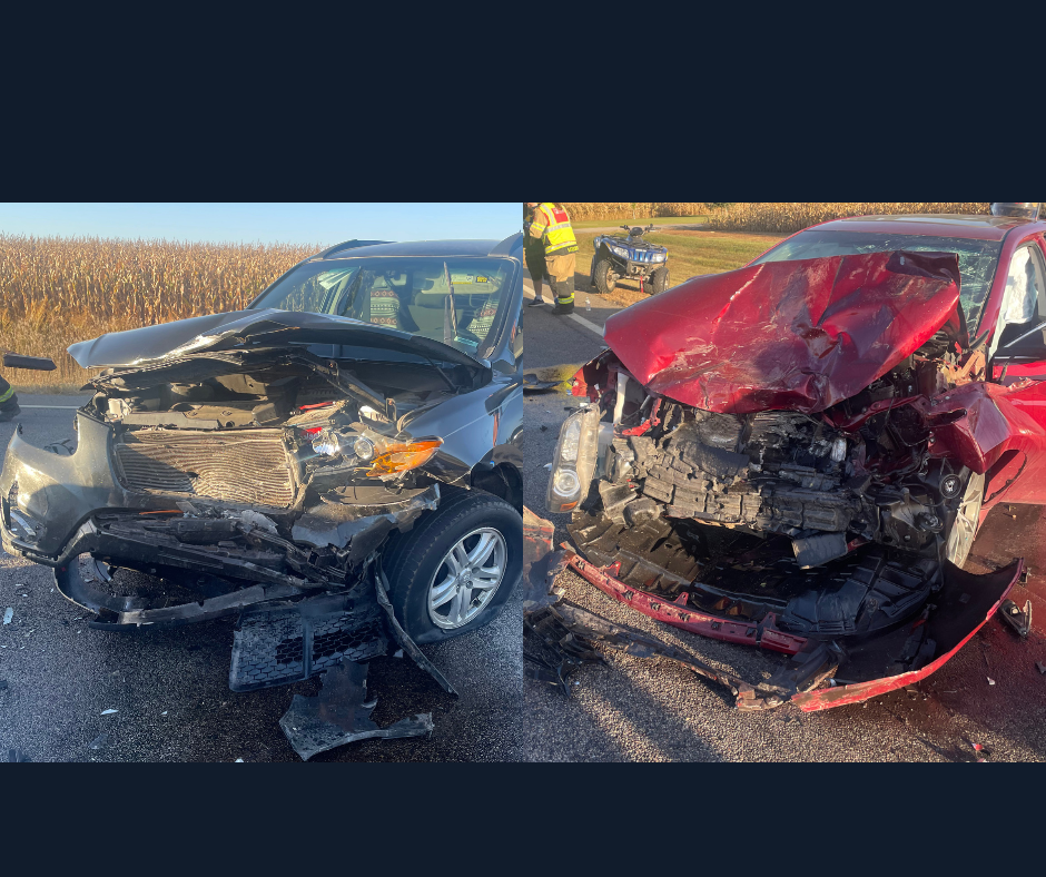 Two injured after two-car crash involving blown tire - KVSC 88.1 FM