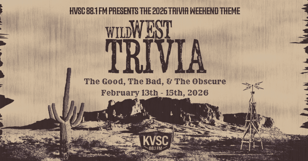 KVSC Trivia poster 2026 "Wild West Trvia: The Good, The Bad and the Obscure" poster