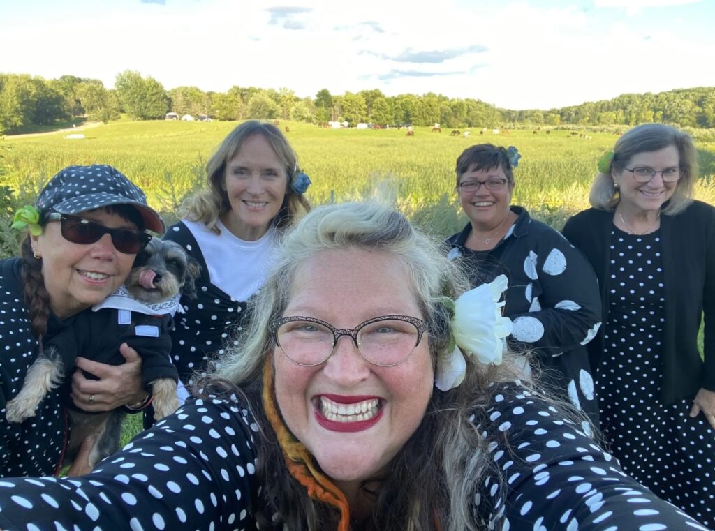 Rosie Daze Band stands in a field