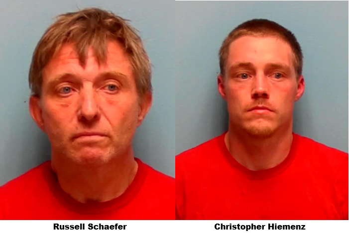 Mug shots of Russel Schaefer (left) and Christopher Hiemenz (right)