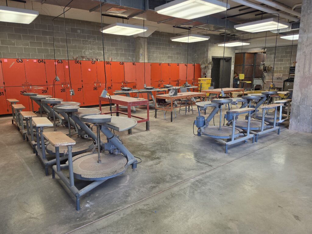 Student art studio inside the Kiehle Visual Arts Center as seen on March 25, 2026 