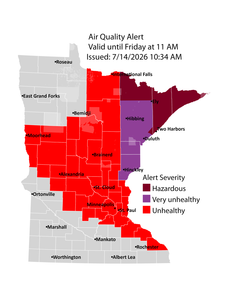 Air quality alert map 7/14/26