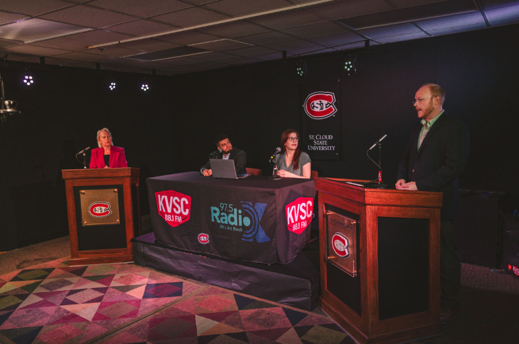 Sue Ek, Shay Lelonek, Lauren Breunig, and Zach Dorholt partake in live debate on Sept. 1, 2026